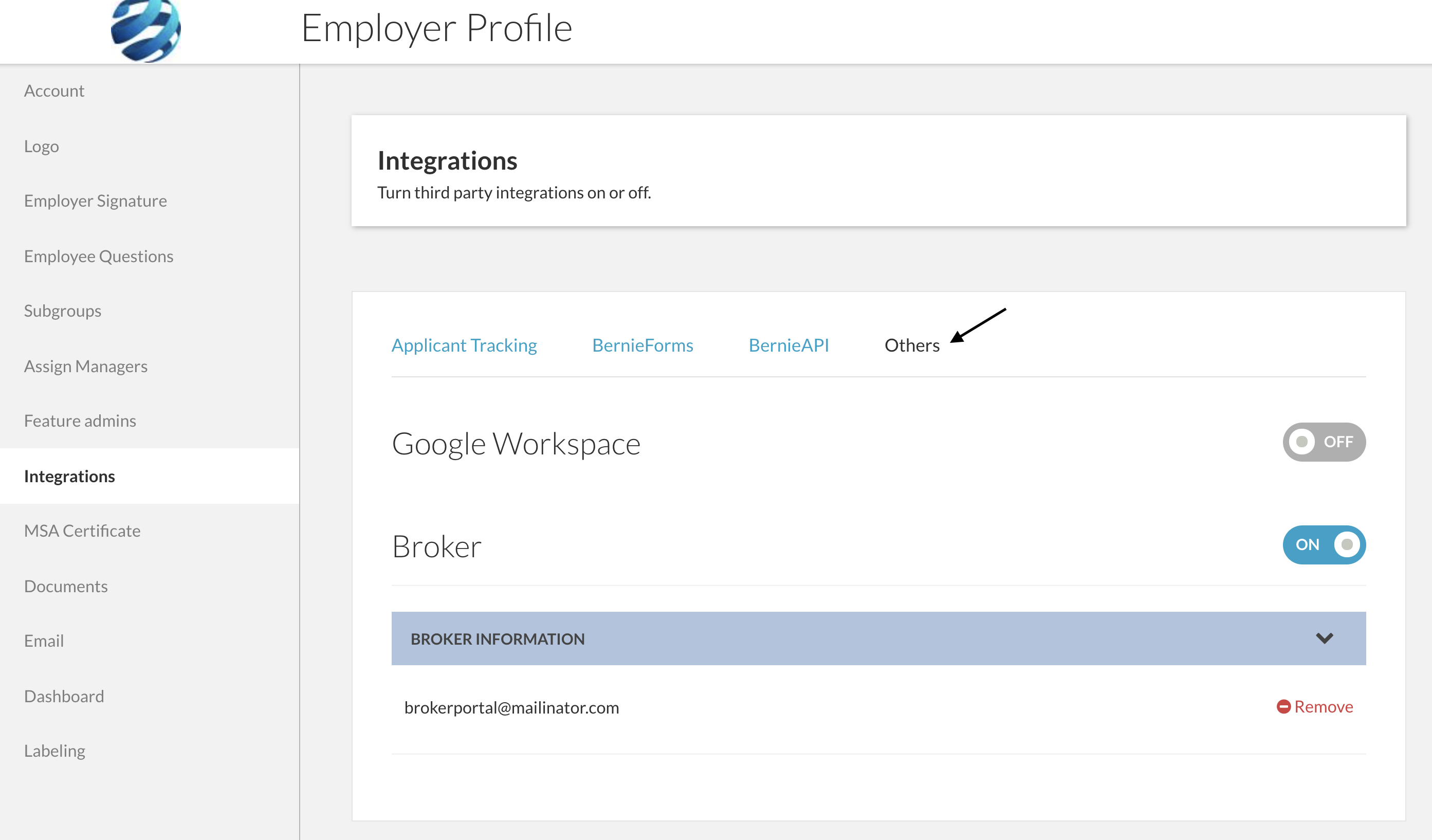 Enabling The Google Workspace Integration - Knowledge Base | BerniePortal